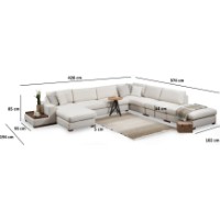 Canapea de colț Trendy Bucla 11 Beige 428x374x85cm GTR003690 imaginea #6 — magazin online Desire.md