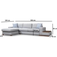 Canapea de colț Trendy Bucla 14 Light Grey 332x194x85cm GTR003623 imaginea #5 — magazin online Desire.md