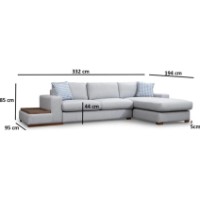 Canapea de colț Trendy Bucla 15 Light Grey 332x194x85cm GTR003624 imaginea #4 — magazin online Desire.md