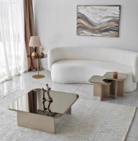 Măsuţă cafea Trendy Jazz Beige/Bronze 80x80x30cm GTR000902 3pcs imaginea #3 — magazin online Desire.md