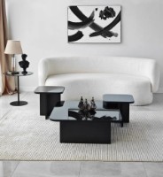 Măsuţă cafea Trendy Jazz Black/Fume 80x80x30cm GTR000903 3pcs imaginea #3 — magazin online Desire.md