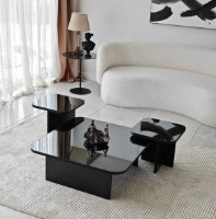 Măsuţă cafea Trendy Jazz Black/Fume 80x80x30cm GTR000903 3pcs imaginea #4 — magazin online Desire.md