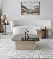 Măsuţă cafea Trendy Jazz Beige/Bronze 80x80x30cm GTR000902 3pcs