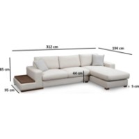 Угловой диван Trendy Bucla 19 Beige 312x194x85cm GTR003615 фото №6 — интернет-магазин Desire.md