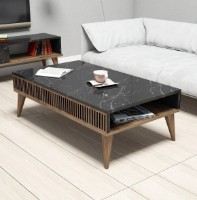 Măsuţă cafea Trendy Milano Walnut/Black Marble 105x34.6x60cm GTR000613