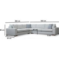 Угловой диван Trendy Bucla 20 Beige 322x282x85cm GTR003657 фото №8 — интернет-магазин Desire.md