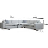 Canapea de colț Trendy Bucla 22 Beige 322x282x85cm GTR003658 imaginea #3 — magazin online Desire.md