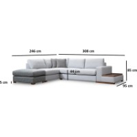Canapea de colț Trendy Bucla 3 Light Grey/Grey 308x246x85cm GTR003645 imaginea #5 — magazin online Desire.md
