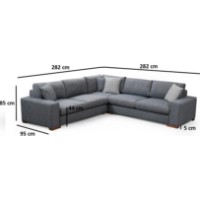 Canapea de colț Trendy Bucla 7 Anthracit 282x282x85cm GTR003652 imaginea #2 — magazin online Desire.md