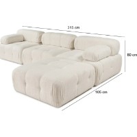 Canapea de colț Trendy Doblo L1-O1-1R-Puf Cream 315x105x80cm GTR003674 imaginea #10 — magazin online Desire.md