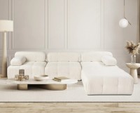 Canapea de colț Trendy Doblo L1-O1-1R-Puf Cream 315x105x80cm GTR003674