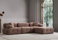 Canapea de colț Trendy Doblo L1-O1-1R-Puf Cappuccino 315x105x80cm GTR003673