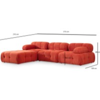 Canapea de colț Trendy Doblo L1-O1-1R-Puf Red 315x105x80cm GTR003678 imaginea #6 — magazin online Desire.md