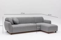 Угловой диван Trendy Eddy L3-CHL Light Grey 273x162x86cm GTR003606 фото №9 — интернет-магазин Desire.md