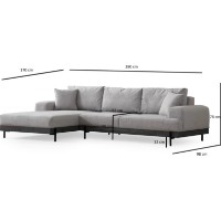 Canapea de colț Trendy Eti Grey/Black L 280x170x78cm GTR003492 imaginea #4 — magazin online Desire.md