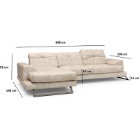Угловой диван Trendy Frido Chl+3R Beige L 308x190x92cm GTR003471 фото №6 — интернет-магазин Desire.md