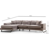Угловой диван Trendy Frido Chl+3R Light Grey L 304x190x92cm GTR003473 фото №4 — интернет-магазин Desire.md