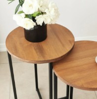 Măsuţă cafea Trendy Neta Oak/Black 55x35x35cm GTR000794 2pcs imaginea #4 — magazin online Desire.md