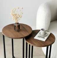 Журнальный столик Trendy Neta Walnut/Black 55x35x35cm GTR000795 2pcs фото №3 — интернет-магазин Desire.md