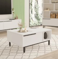 Măsuţă cafea Trendy ON2-W White/Black 90x37.6x60cm GTR000739