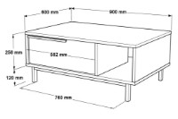 Măsuţă cafea Trendy ON2-W White/Black 90x37.6x60cm GTR000739 imaginea #3 — magazin online Desire.md