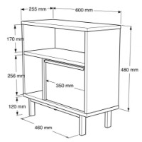 Лайт подставка Trendy ON6-S Oak/Black 60x60x25.5cm GTR000735 фото №2 — интернет-магазин Desire.md