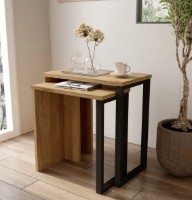 Măsuţă cafea Trendy ON7-SU Walnut/Oak/Black 52.8x51x29.5cm GTR001610 2pcs imaginea #3 — magazin online Desire.md