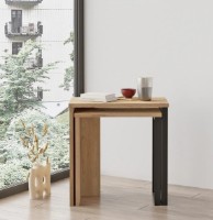 Журнальный столик Trendy ON7-S Walnut/Black 52.8x51x29.5cm GTR001609 2pcs фото №3 — интернет-магазин Desire.md