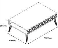 Măsuţă cafea Trendy Oras Walnut/Yellow 105x36.6x60cm GTR000596 imaginea #3 — magazin online Desire.md