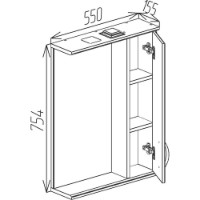 Шкаф с зеркалом Bayro Allure 550x750 R (121116) фото №3 — интернет-магазин Desire.md