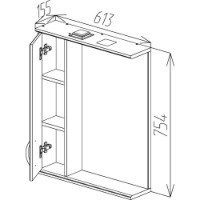Шкаф с зеркалом Bayro Allure 600x750 L (121117) фото №2 — интернет-магазин Desire.md