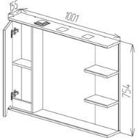 Шкаф с зеркалом Bayro Etna 1000x750 L (123966) фото №5 — интернет-магазин Desire.md