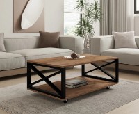 Măsuţă cafea Trendy Refia Pine Atlantic/Black 98x34x60cm GTR006141