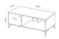 Măsuţă cafea Trendy RL2-AA Oak Saphire/Black 90x33.1x60cm GTR000576 imaginea #3 — magazin online Desire.md