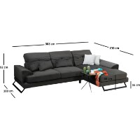 Canapea de colț Trendy Frido L3+Chl Anthracit R 308x190x92cm GTR003548 imaginea #3 — magazin online Desire.md