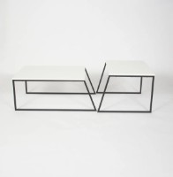 Măsuţă cafea Trendy Pal Orta Sehpa White/Black 88x45x55cm GTR000570 2pcs imaginea #3 — magazin online Desire.md