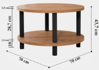 Журнальный столик Trendy Roby Pine Atlantic/Black 70x44x70cm GTR006152 фото №4 — интернет-магазин Desire.md