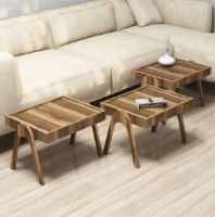 Măsuţă cafea Trendy Roma Walnut 35x64x40cm GTR000589 3pcs imaginea #2 — magazin online Desire.md