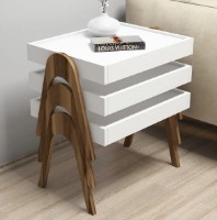 Măsuţă cafea Trendy Roma Walnut/White 35x64x40cm GTR000591 3pcs
