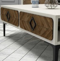 Măsuţă cafea Trendy Samba Cream/Walnut/Black 105x34.6x60cm GTR000637 imaginea #3 — magazin online Desire.md