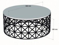 Măsuţă cafea Trendy Selin Cream/Black 90x38x90cm GTR000663 imaginea #3 — magazin online Desire.md