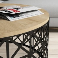 Журнальный столик Trendy Selin Oak/Black 90x38x90cm GTR000664 фото №2 — интернет-магазин Desire.md