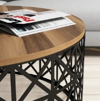 Măsuţă cafea Trendy Selin Walnut/Black 90x38x90cm GTR000665 imaginea #2 — magazin online Desire.md