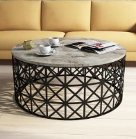 Măsuţă cafea Trendy Selin White Marble/Black 90x38x90cm GTR000662 imaginea #1 — magazin online Desire.md