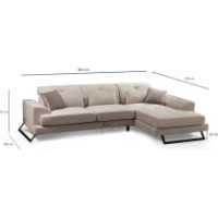 Canapea de colț Trendy Frido L3+Chl Ecru R 308x190x92cm GTR003550 imaginea #6 — magazin online Desire.md