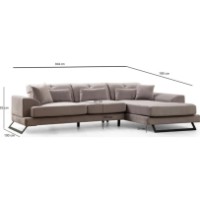 Угловой диван Trendy Frido L3+Chl Light Grey R 304x190x92cm GTR003551 фото №5 — интернет-магазин Desire.md