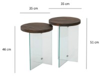Măsuţă cafea Trendy Serenity Walnut 51x35x35cm GTR000907 2pcs imaginea #3 — magazin online Desire.md
