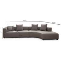 Угловой диван Trendy Gondol 1 L3-CHL Grey 180x105x70cm GTR003622 фото №2 — интернет-магазин Desire.md