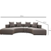 Canapea de colț Trendy Gondol 2 CHL-SOL-CHL-SAG Grey 360x105x70cm GTR003647 imaginea #5 — magazin online Desire.md