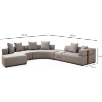 Canapea de colț Trendy Gondol 4 CHL-SOL-CHLSAG-3R Grey 360x300x70cm GTR003680 imaginea #4 — magazin online Desire.md